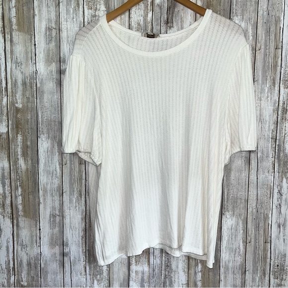 Loft White Knit Blouse - Picture 1 of 4